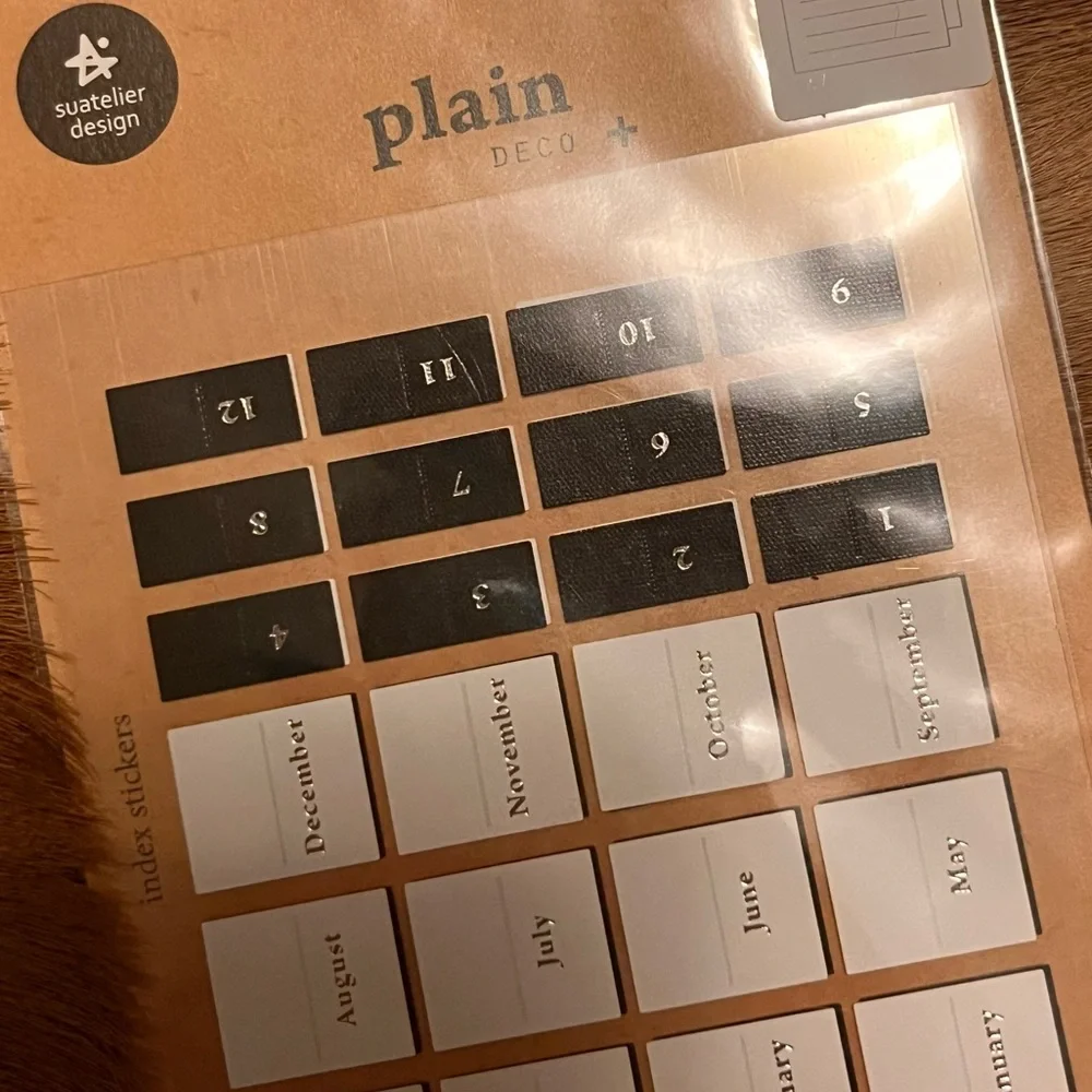 🆕 🎉 Suatelier black & white deco calendar monthly index tab korean stickers